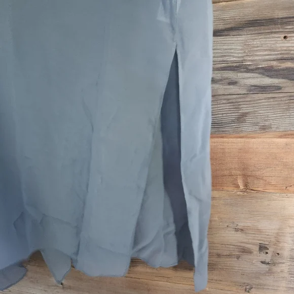 NWT Eileen Fisher Womens Open Front Silk Chiffon Duster XL Color Steel-$328 - Picture 3 of 6